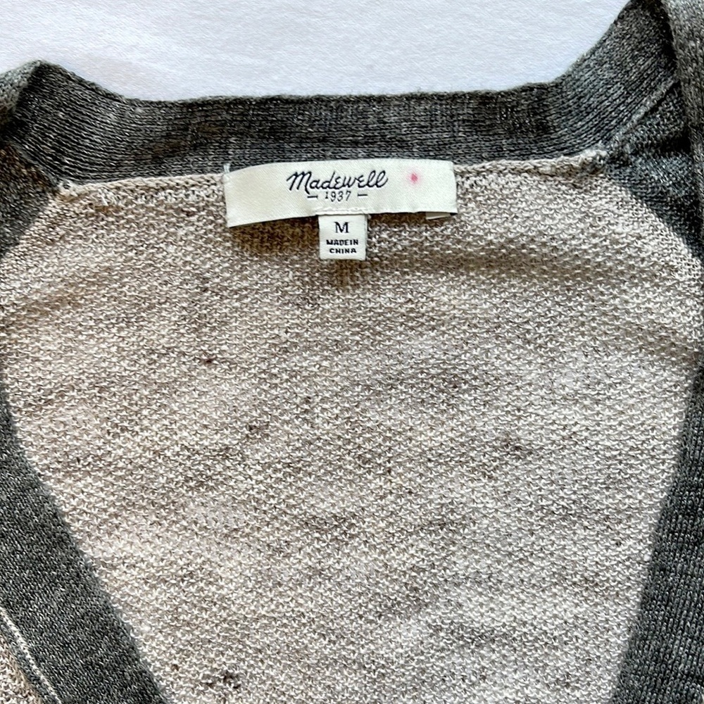 NWOT Madewell Sandstiched %100 Linen Cardigan Size Medium - Picture 7 of 11